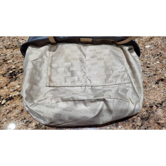 Michael Kors Gray Leather Satchel Handbag Purse Gold Hardware - Picture 12 of 15